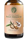 Sweet Almond Oil 4 oz Organic Highest Quality, Cold Pressed Hexane Free Sweet Almond Oil. Non-GMO. Perfect Under-Eye Treatment Fighting Dark Circles Full Body Massage Oil. The Best Carrier Oil.