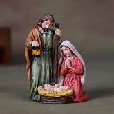 GJFASGF 3.15" Small Nativity Scene Resin Figure, Hand Painted Nativity Sets Christmas Religious Decor Gift for Indoor Mantle Shelf Tabletop