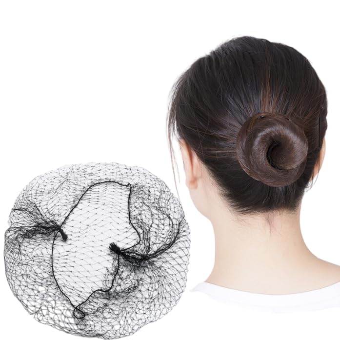 Photo 1 of 100 PCS 28 Inch Invisible Hair Nets Bun Cover Elastic Edge Mesh Hairnet Stretch Cap