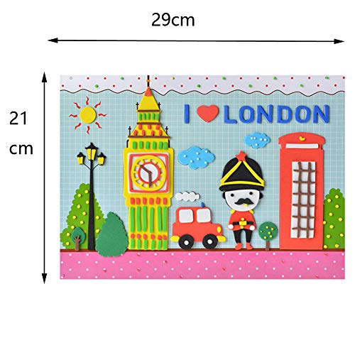 16 pcs 3D EVA Foam Sticker Puzzle Game DIY Cartoon Building Learning Education Toys Mosaic Sticker Art Kits for Kids - Thumbnail 4