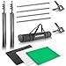 Neewer 6.5x9.8ft/2x3M Background Stand Backdrop Support System with 6x9ft/1.8x2.8M Muslin Backdrop (White, Black, Green), Clamps and Carrying Bag for Portrait,Product Photography and Video Shooting