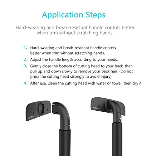 Back Shaver Xpreen Adjustable Back Hair Shaver Body Shaver for Men Upgraded Back Razor Back Hair Removal for Dry & Wet Use - Thumbnail 4