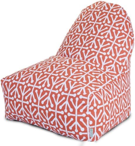 Durable Ivy Bronx Nerys Geometric 30" H x 26" W Indoor Outdoor Bean Bag Lounger, Zippered Slipcover, Orange