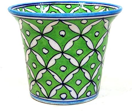 Aurea Blue Pottery Table Top / Window Planter or Flower Pot 5"