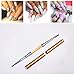 3PCS 2 in 1 Acrylic Nail Brush for 3D Nail Art Design DIY Manicure Pedicure Tips Dual Head Brush Rhinestone Handle Professional Nail Art Tools