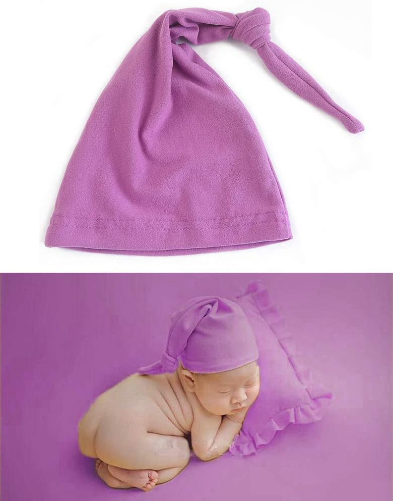 Newborn Photography Props Hat Shart Cap Baby Photo Prop Caps Infant Accessories Cute Chapeau Headdress Dicer Headgear (Purple)