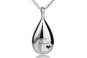 wskvoker Urn Necklaces for Ashes, Cremation Necklack for Ashes, Urn Necklaces for Ashes for Women, Cremation Jewelry Locket Stainless Steel Keepsake Waterproof Memorial Pend…