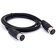 MIDI DIN 6 Pin Cable Male to Male DIN Plug Instrument Converter Adapter Midi 6pin Audio Cord for Microphone Guitar (1 M / 3.3Ft)