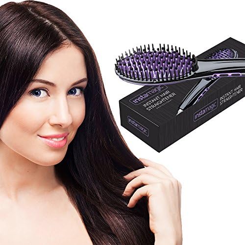 InstaMagic Heated straightening Hair Brush, Salon Quality Results [Upgarded Version]