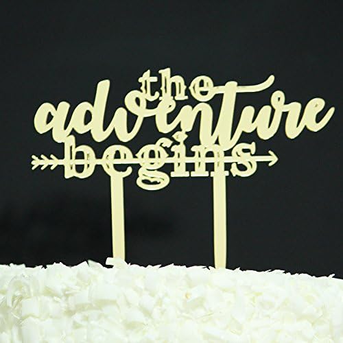 Betalala Gold The Adventure Begins Cake Topper Shower Birthday Wedding Party Decoration
