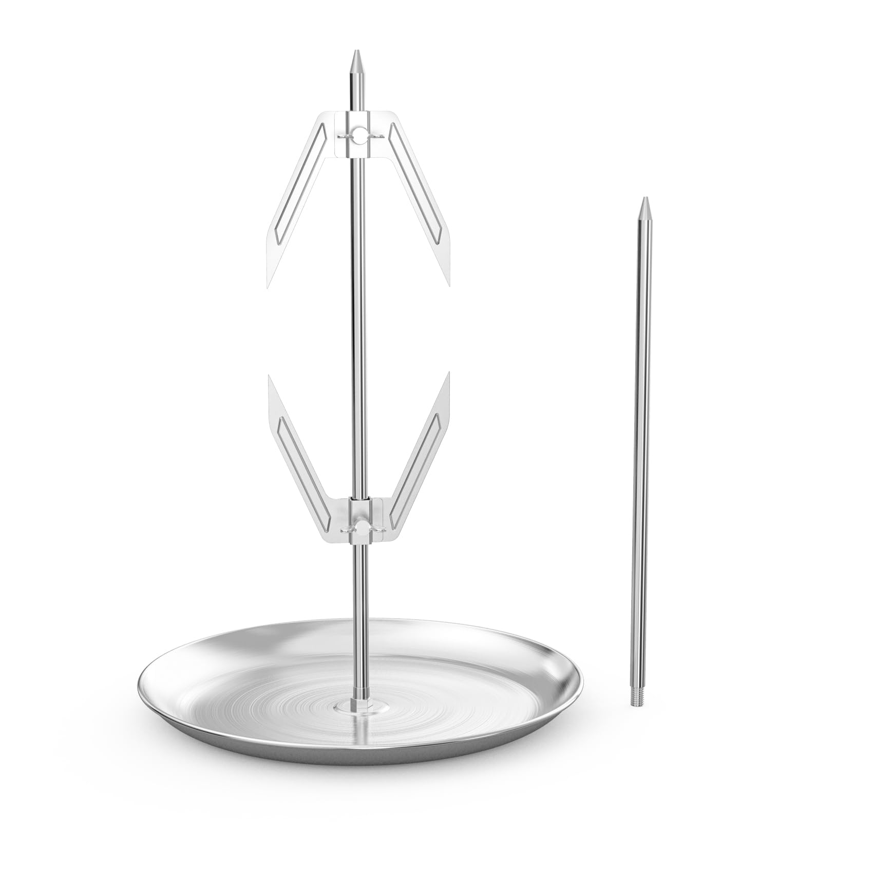 DOBADN Vertical Skewer with Removable Chicken Forks, Meat Skewer with 2 Different Sizes Spikes for Brazilian BBQ, Whole Chicken, Tacos Al Pastor, Fish, Turkey, Shawarma