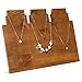 MyGift Rustic Brown Wooden Multi-Tiered Necklace Display Stand