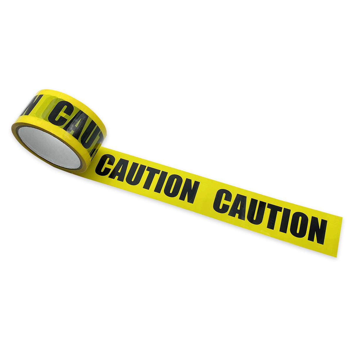 LOMHOK Black/Yellow Warning Tape, CAUTION Adhesive Barricade Safety Tapes (82.02ft x 1.89in) with Bold Black Font for Workplace, Danger Areas