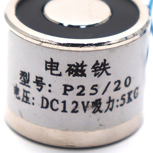 Sydien 5KG,12V Sydien Electric Lifting Magnet, Solenoid Electromagnet (P25/20 DC12V)