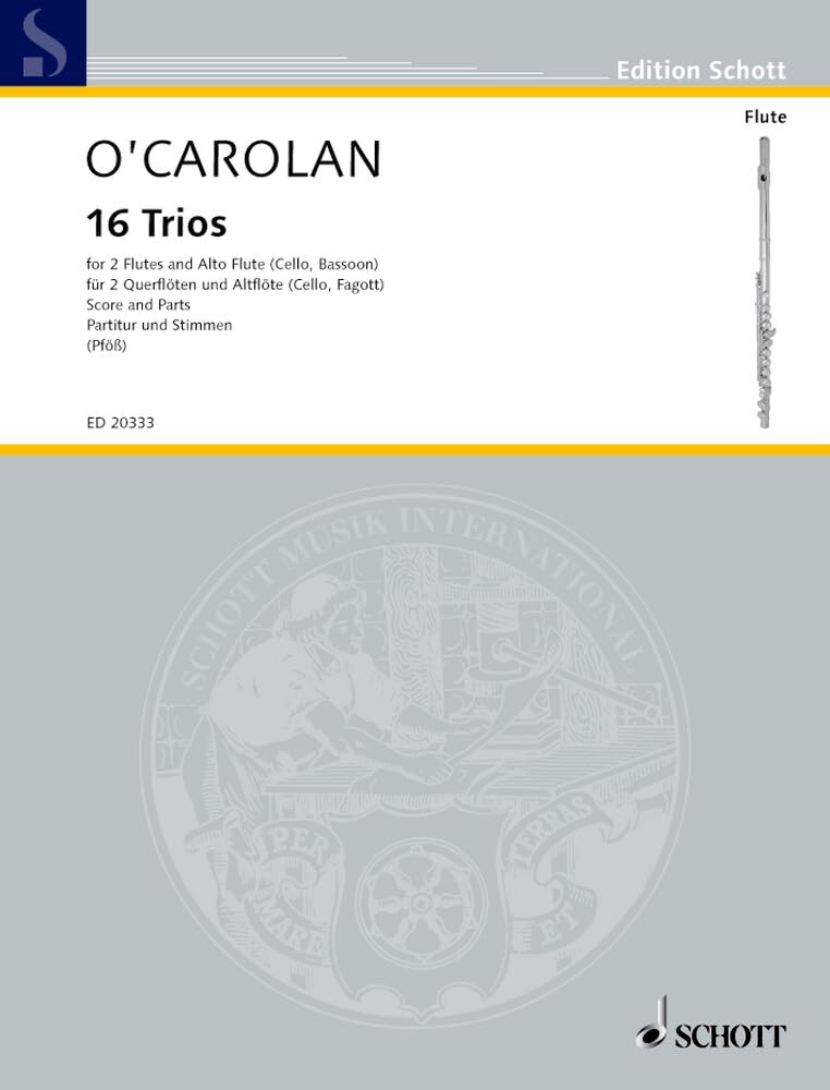 16 Trios- 2 flutes and alto-flute (cello/bassoon): 2 flutes and alto-flute (cello/bassoon). Partition et parties.