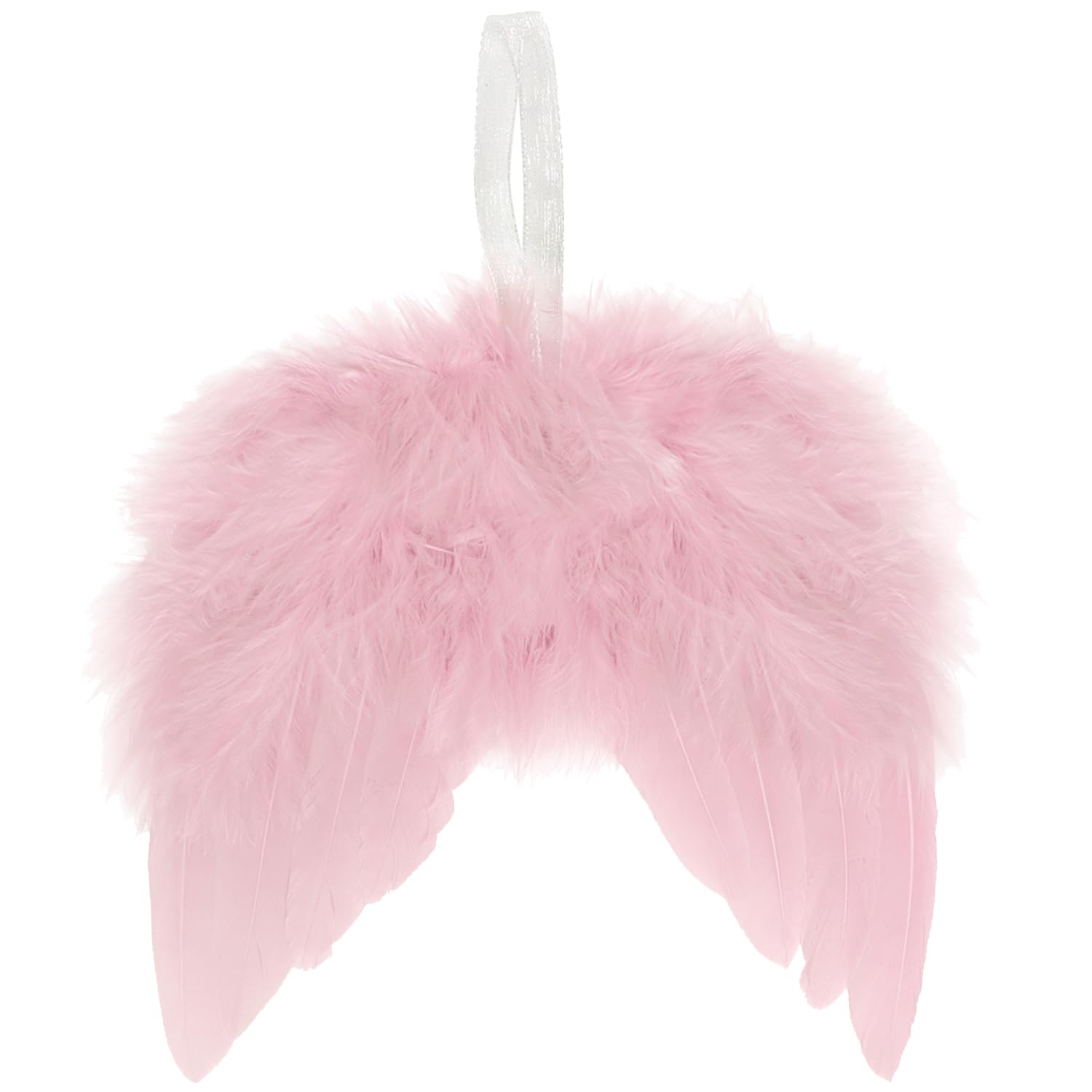 10 Pcs Angel Wings for Christmas Tree Ornament, 16×14 CM Hanging Angel Feather Wings Vintage Pink Feather for Crafts DIY Xmas Decoration Home Wedding Prop Party Decor (Pink, 10)