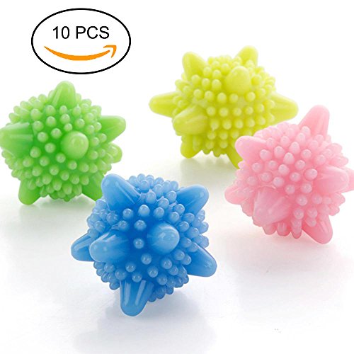 AimtoHome Solid Colorful Laundry Ball Washing Ball - Clothes will Come out Soft, Fluffy, Fewer Wrinkles and Less Static Cling. A Natural and Better Alternative to Fabric Softener. (Set of 10) - Thumbnail 5