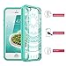 SmartLegend iPhone 5 5S Case, iPhone SE Clear Hybrid Case with Henna Mandala Floral Design Transparent Hard Plastic Back + Soft TPU Bumper Cover for iPhone 5 5S SE - Mint