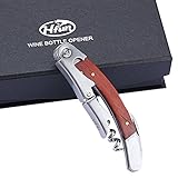 Last-Minute Deals Wine Bottle Opener Corkscrew by Tirain- Multifunction All-in-one Waiters Corkscrew, Bottle Opener and Foil Cutter Double Hinged, Wood Handle, Stainless Steel (carton package)