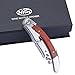 Tirain Stainless Steel Double Hinged Wine Bottle Opener with Corkscrew, Bottle Opener and Foil Cutter (carton package)