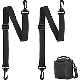 BufferABC Wide Purse Straps 2pcs Replacement Crossbody Bags Shoulder Strap 90cm Universal Adjustable Straps for Bags Guitar Straps Crossbody Strap for Handbags Sports Camera Bag - Black Belt