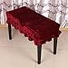 Andoer Universal Piano Stool Chair Bench Cover Pleuche Decorated with Macrame 75 35cm for Piano Dual Seat Bench RED
