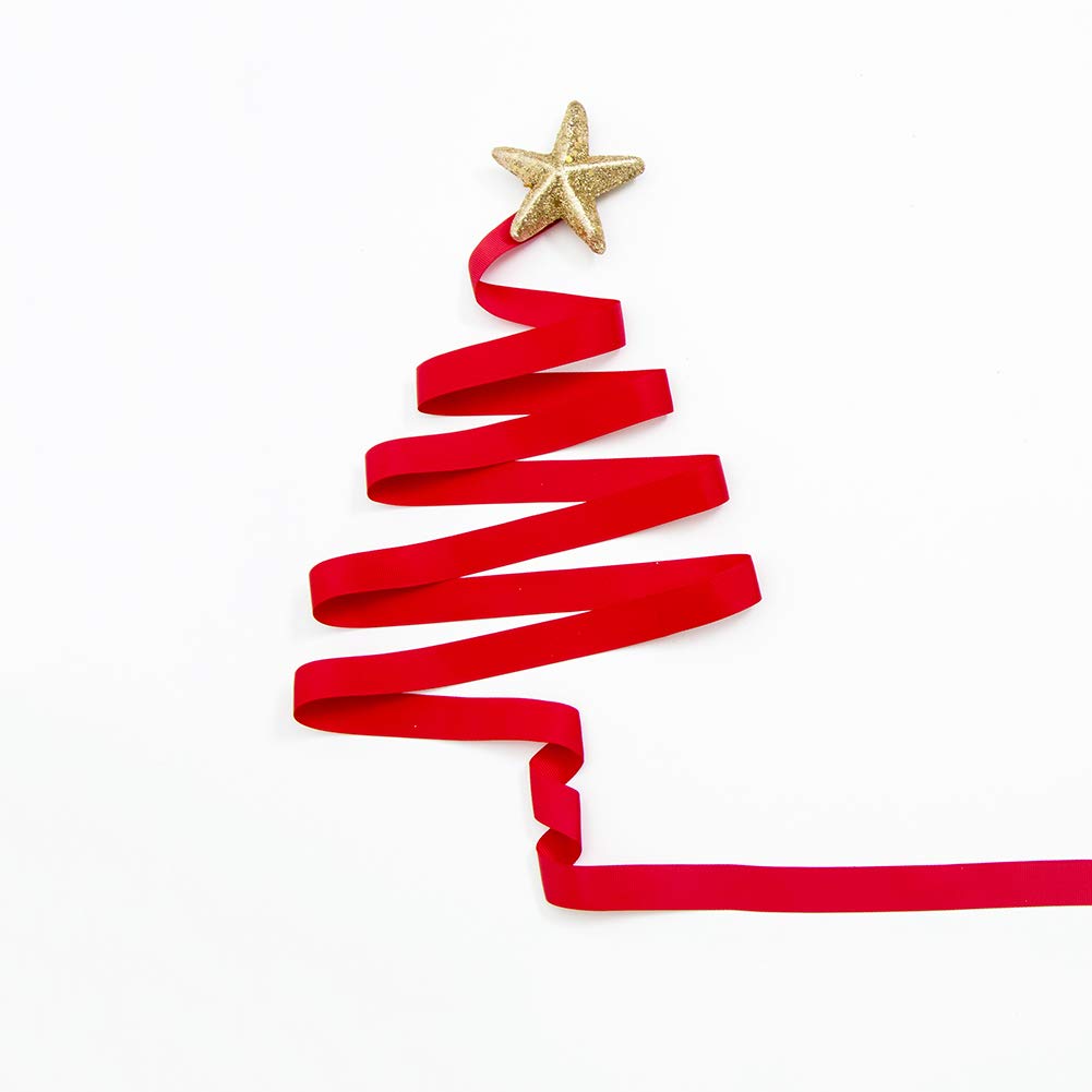 Solid Color Double Faced Red Satin Ribbon 3/8