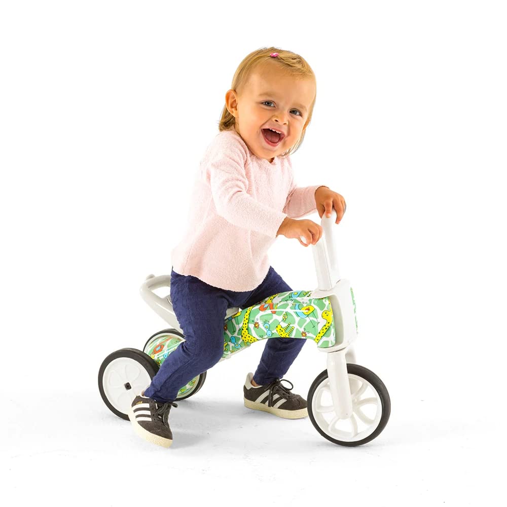 Chillafish Bunzi FAD 7 Limited Edition Gradual Balance Bike and Tricycle, 2-in-1 Ride on Toy for 1-3 Years Old, Silent Non-Marking Wheels, Girafitti