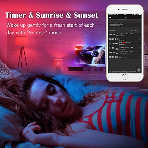 USB WIFI PC/TV Backlight Kit, RGB Multicolor LED Accent Light Strip 6.56ft 60LEDs SMD5050 Dimmable Waterproof Color Bias Lighting via Smart Phone APP Romote Android IOS Music Alexa Google Home IFTTT - Thumbnail 4