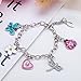 minihope Bangle Bracelets for Kids Girls, Butterfly Heart Ladybug Pendant Bracelet Bangles for Girls, Charm Bangle Bracelet