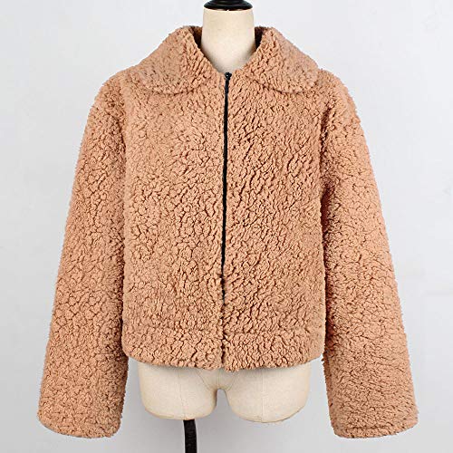 Liraly Womens Sweaters Plus Size New Fashion Womens Ladies Warm Artificial Wool Coat Zipper Jacket Winter Parka Outerwear(Khaki ,US-12 /CN-L2)