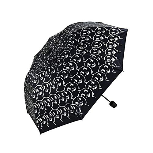 Charberry Folding Rain Windproof Umbrella Spoof Expression Pack Anti-Uv Sun/Rain Umbrella (Black)