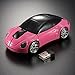 Car Shaped Mouse Wireless Mouse Computer Mice with USB Receiver Pink