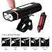 Bonnevie USB Rechargeable Bike Light Set, 4000mAh Power Bank 500 Lumen Powerful Waterproof Mountain Bicycle Headlight and Taillight Set Super Bright Bike Front Light and Rear Light for Cycling Safety