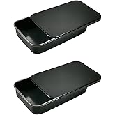 LIGHUFEIC 2Pack Dental Floss Portable Case,Dental Floss Dispenser,Storage 24 Picks Adult Floss in Box,Refillable Glide Floss,Portable Travel Floss Box for Travel(Black)