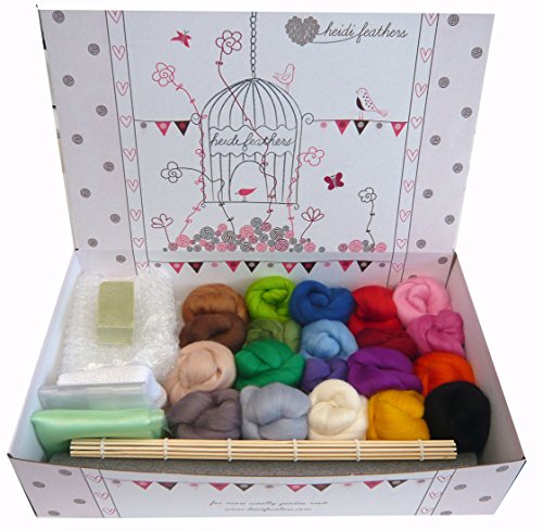 Heidifeathers Premium Boxed WET FELTING Kit - 20 Merino Colours - Thumbnail 4
