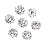 HABIBEE 16 pcs/pack 15mm New Style DIY Flatback Diamond Alloy Rhinestones Button Flower Spark Jewelry Accessory No Hole for Sewing