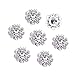 HABIBEE 16 pcs/pack 15mm New Style DIY Flatback Diamond Alloy Rhinestones Button Flower Spark Jewelry Accessory No Hole for Sewing