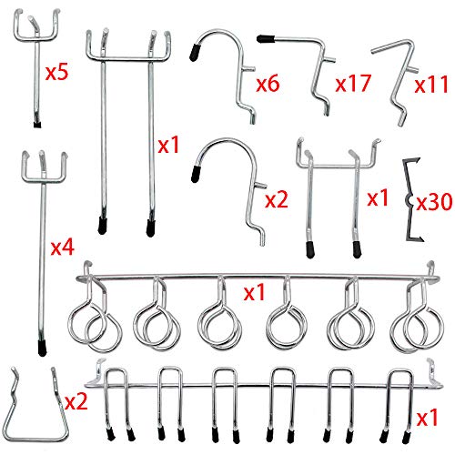 Dayree 81pcs Pegboard Hooks Assortment Heavy Duty Peg Hook Organization Wall Storage Shoe Garage Organizer Hanger Tool