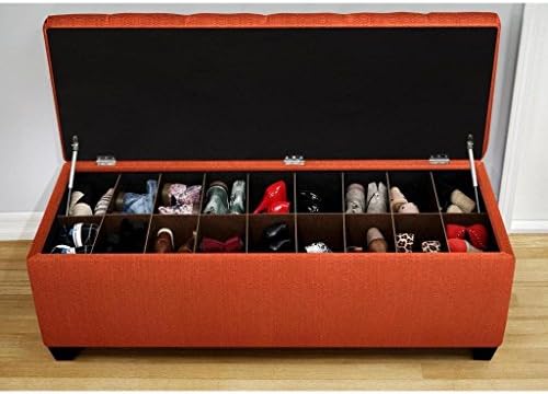 The Sole Secret Pumpkin Diamond Tufted Shoe Storage Bench, Medium