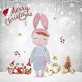 Stuffed Doll Toy Bunny Girls Baby Angela Plush Doll 14 inch Soft Cuddly Kind Rabbit Doll for Baby Kids - Birthday Gifts, Kid's Sleeping Partner, Gray