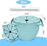 Vicloon Collapsible Silicone Baby Snack Cup with Lanyard Blue view 2