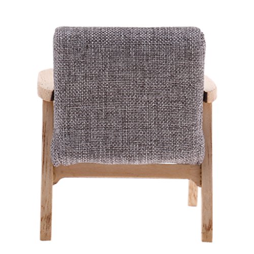 Dolity Single Sofa Chair Miniature Set 1:12 Scale Dollhouse Furniture Model Toy