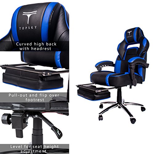 TOPSKY-High-Back-Racing-Style-PU-Leather-Executive-Computer-Gaming-Office-Chair-Ergonomic-Reclining-Design-with-Lumbar-Cushion-Footrest-and-Headrest