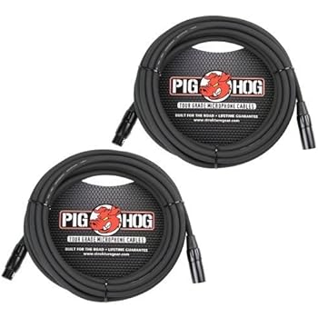 Pig Hog XLR 25 Foot 2 Pack Tour Grade Microphone Cables