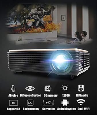 Ai LIFE Proyector 1080P Video proyector de 12000 lúmenes HD 1080P ...