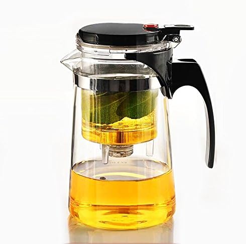 Ceramic Story Borosilicate Glass Teapot with Built-in Infuser and Removable Filter,Loose Leaf Tea Maker, Coffee Pot, 700ml
