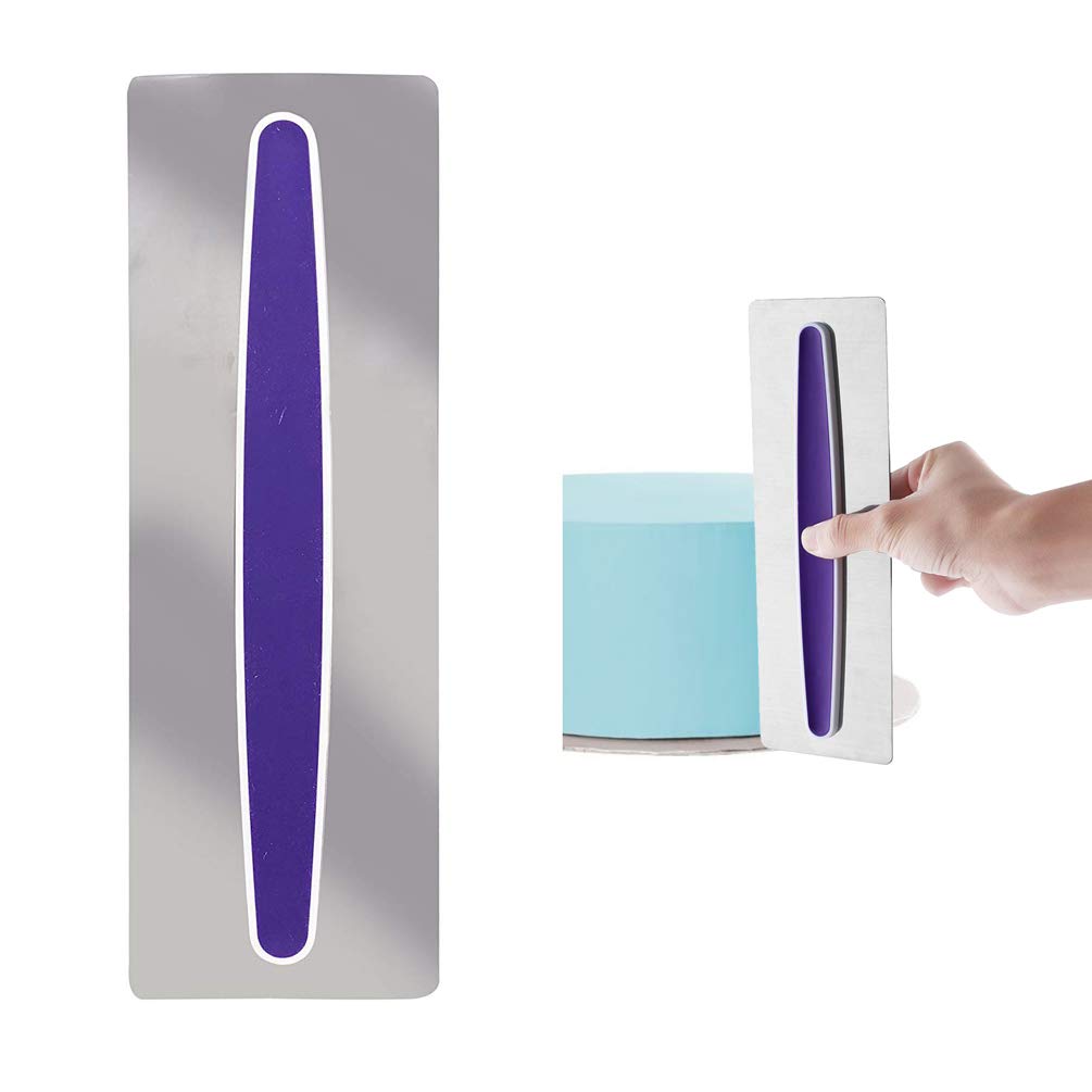 Stainless Steel Cake Smoother Scraper Buttercream Icing Polisher Decorating Edge Stripe Smoother Cake Sculpting Modeling Tools Pastry Cutter Baking for Xmas Christmas Cake Mousse DIY Sugarcraft