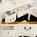 Tribesigns Vanity Set with Tri-Folding Lighted Mirror, French Vintage Makeup Vanity Dressing Table Dresser Desk with 5 Drawers, 8 LED Lights and Cushioned Stool for Bedroom,White