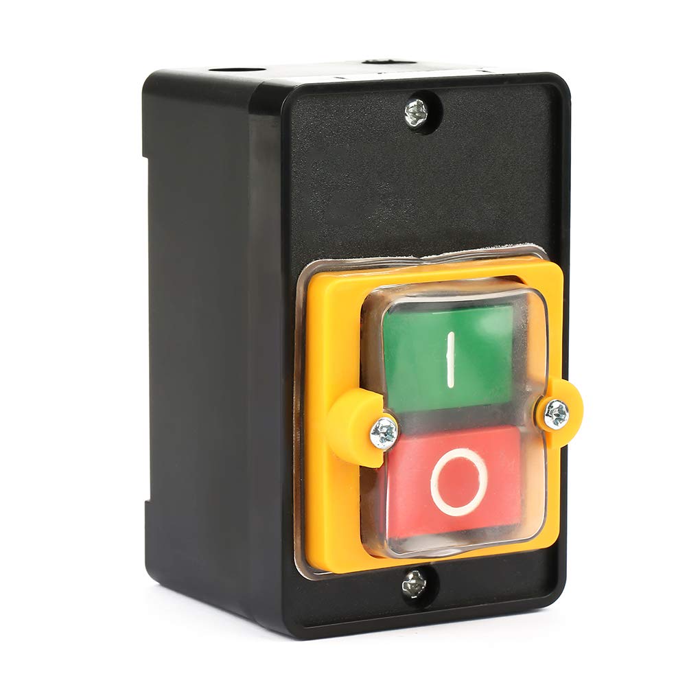 ON/OFF Pushbutton Switch, AC220V/380V 10A Waterproof ON/OFF Pushbutton Switch Push Button, Widely Used in Mechanical Equipment, Textile Machinery